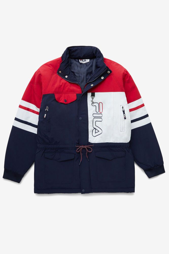 Fila Jakke Herre Mørkeblå/Rød/Hvide Golia Parka ORX-750281